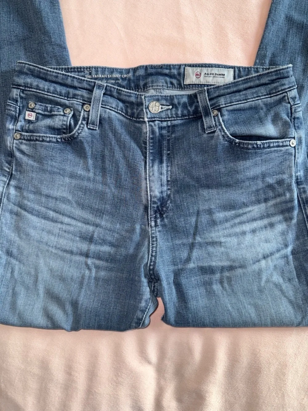 AG Adriano Goldschmeid The Farrah Skinny Crop High Rise Jean Women’s 28 R Ankle - Picture 9 of 15